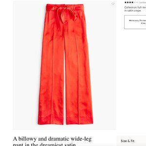 Black Satin Crepe Wide Leg Pants